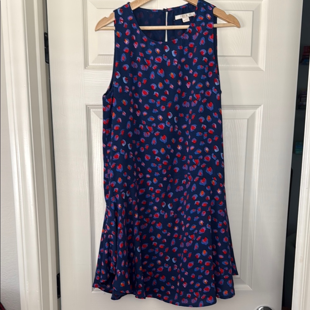 C&E blue chiffon patterned tank knee length dress - Picture 4 of 9